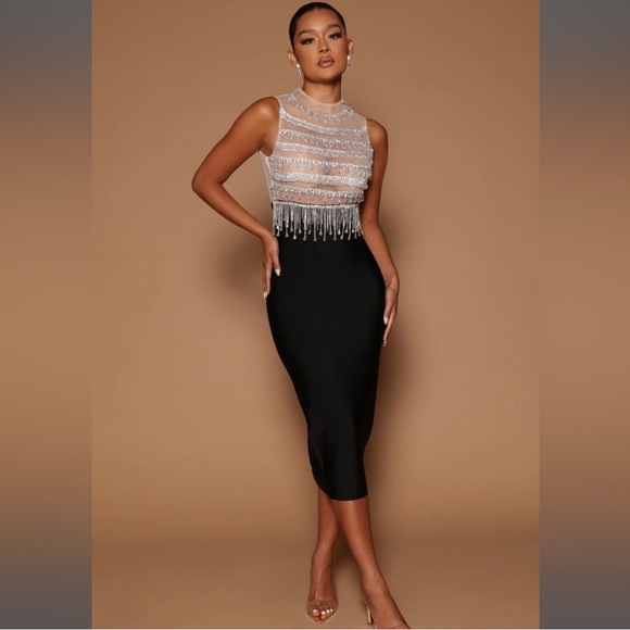 Fashion Nova Black Midi Skirt - Picture 1 of 3